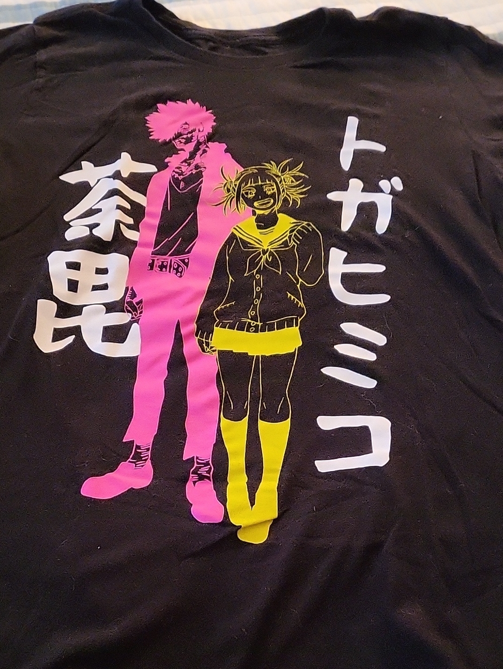 My Hero Acadamia - M- Anime Graphic Tee — Pink & Yellow Character Print